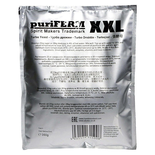 Сухі дріжджі Puriferm XXL 100 літрів,  350 г.