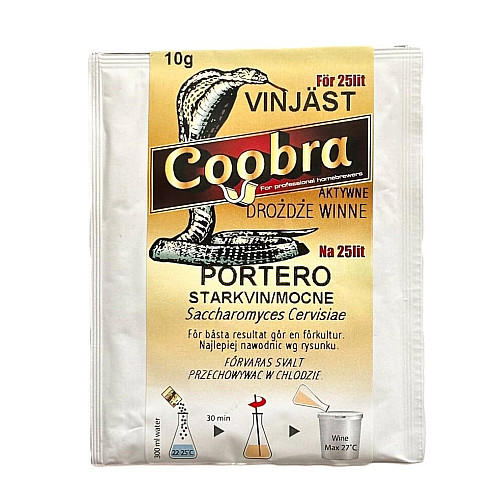 Дрожжи COOBRA Винные PORTERO 10 г + Универсальная подкормка для винных дрожжей Spirit ferm с витаминами 10 г