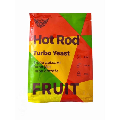 Спиртові турбо дріжджі Hot Rod Fruit на 25 л (60 г) для фруктових браг