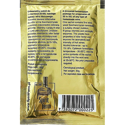 Дріжджі Турбо SPIRIT FERM Aromatic Wine Complex (40г)