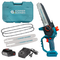 Пила ланцюгова акумуляторна Konner&Sohnen KS MCS20V-8 CASE 20В акб 1х2А·год шина 20см ЗП 1.45кг