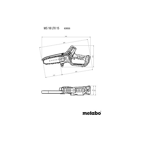 Пила ланцюгова акумуляторна Metabo MS 18 LTX 15 18В 1х2А·год шина 15см 5м/сек 2кг