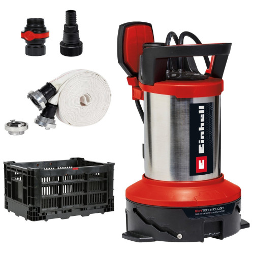Насос дренажний Einhell Flutset GE-DP 7535 N LL ECO 750Вт, 18500л/год, вис. 9м, глиб. 7м, нержавіюча сталь, 5.7кг