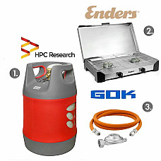 Набір: газова плита Enders Brisbane 2Z н/ж сталь із термодатчиком + балон HPCR-G.5 (G.4), 18,2л