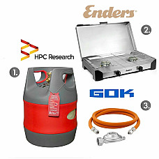 Набір: газова плита Enders Brisbane 2Z сталь з термодатчиком + балон HPCR-G.5 (G.4), 12,7л