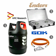 Набір: газова плита Enders Brisbane 2Z н/ж сталь із термодатчиком + балон HPCR-G.5 (G.4), 18,2л з відсікачем
