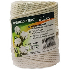 Шпагат бавовняний GRUNTEK 3 мм х 50 м (295403050)