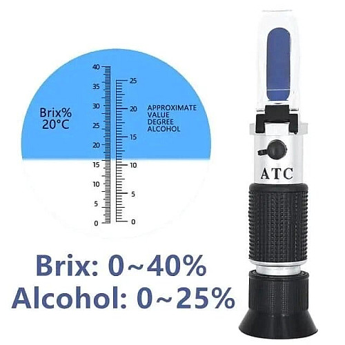 Рефрактометр для вина (0-25% спирт, 0-40% цукор) АТС