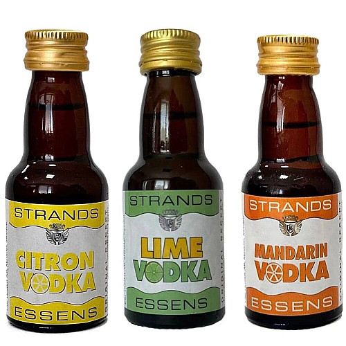 Набор эссенций Strands CITRON VODKA 25мл - LIME VODKA 25мл - MANDARIN VODKA 25мл