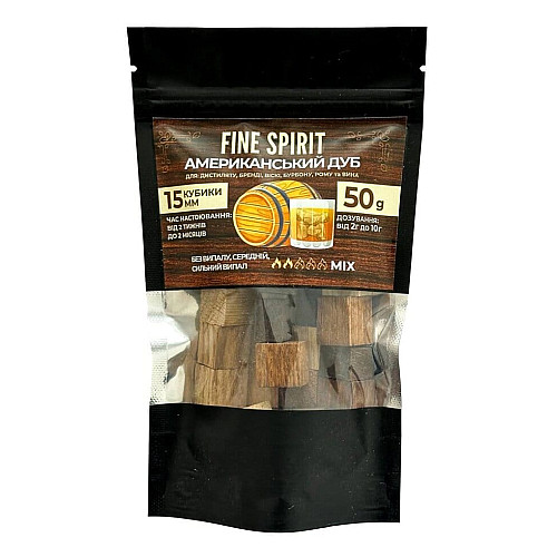 Дубові кубики MIX-CLASSIC, MEDIUM, STRONG по 33% Fine Spirit (50г)