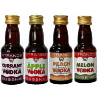 Набір есенцій Strands CURRANT VODKA 25 мл - APPLE (JABŁKO) VODKA 25 мл - PEACH VODKA 25 мл - MELON VODKA 25 мл