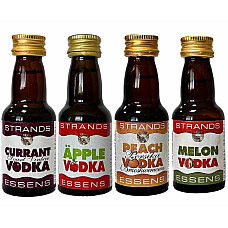 Набор эссенций Strands CURRANT VODKA 25мл - APPLE (JABŁKO) VODKA 25мл - PEACH VODKA 25мл - MELON VODKA 25мл