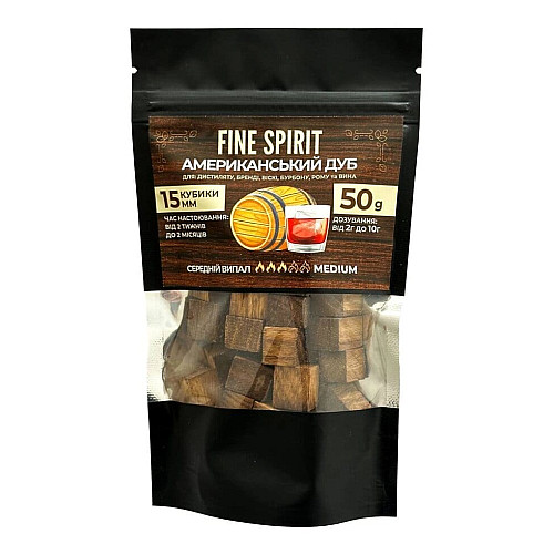Дубові кубики MEDIUM середня прожарка Fine Spirit (50г)