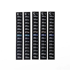 Термометр-смужка 18-34, клейкий, LCD - 5шт