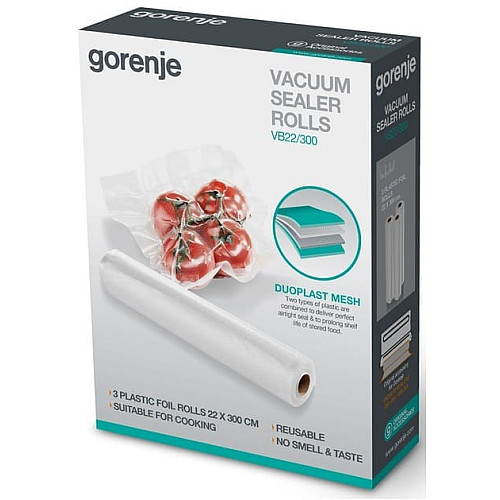 Пакеты для вакуумирования Gorenje VB22/300 /569087/подходят для HVS16WS и VS120E/ шхд: 22 х 30 см/3 рулона