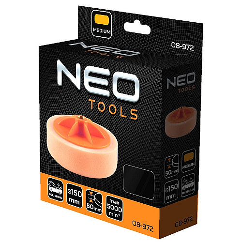 Диск полірувальний Neo Tools, губка середньої твердості , M14, 150x50мм