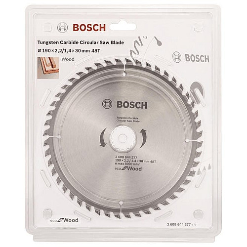 Диск пиляльний Bosch Eco for Wood 190x2.2x30-48T
