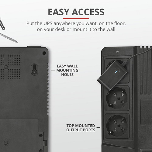 Источник бесперебойного питания Trust Maxxon 800VA UPS 6 standard wall power outlets BLACK