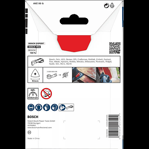 Платформа шліфувальна Bosch PRO AVZ 93 G 93мм для багатофункціональних інструментів
