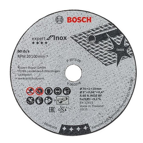 Круг отрезной Bosch Expert for Inox, 76х10х1мм, 5шт