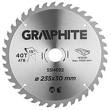 Диск пильний Graphite по дереву, 235х30мм, 40 зубів
