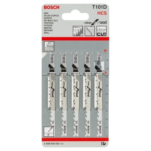 Полотно пилочное для электролобзика Bosch по дереву T101D, 5шт
