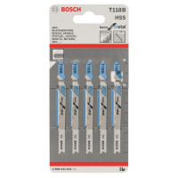 Полотно пиляльне для електролобзика Bosch по металу T 118 B, 1.9-2.3х92мм, 5шт