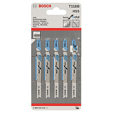 Полотно пиляльне для електролобзика Bosch по металу T 118 B, 1.9-2.3х92мм, 5шт