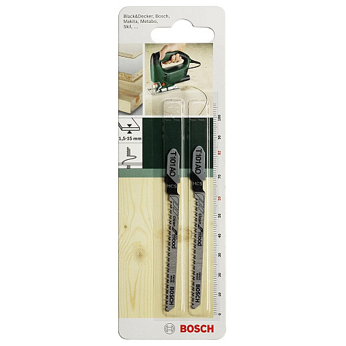 Полотно пилочное для электролобзика HSC Bosch по дереву, T 101 AO, 1.4х82мм, 2шт