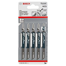 Полотно пиляльне для електролобзика Bosch по дереву T111С, 5шт