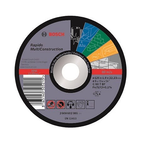 Диск відрізний Bosch Rapido Multi Construction 125x1мм