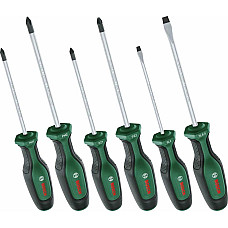 Викрутка Bosch набір 6шт, SL 4, 6.5 мм, PH1х100 мм, PH2х125 мм, PZ1х100 мм, PZ2х125 мм