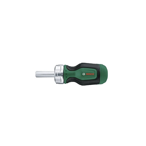 Отвертка Bosch с трещоткой, 6 насадок, рукоятка TPR (PZ1, PZ2, PH2, SL4, TX25, HEX5), 111мм, сталь CrV