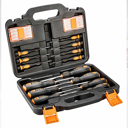 Викрутки Neo Tools набір 30шт, 16 біт, SL,PH,PZ,Torx,H, сталь S2, кейс