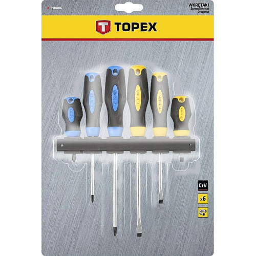Викрутки TOPEX набір 6шт, SL,PH, сталь CrV