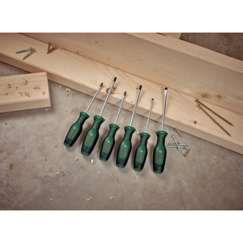 Отвертка Bosch набор 6шт, SL 4, 6.5 мм, PH1х100 мм, PH2х125 мм, PZ1х100 мм, PZ2х125 мм