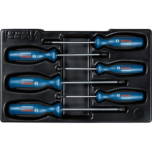 Отвертка Bosch Torx набор 6шт, T10х75, T15х75, T20x100, T25x100, T30x125, T40x125 мм