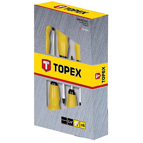 Викрутки TOPEX набір 6шт, ударні, SL,PH, сталь CrV