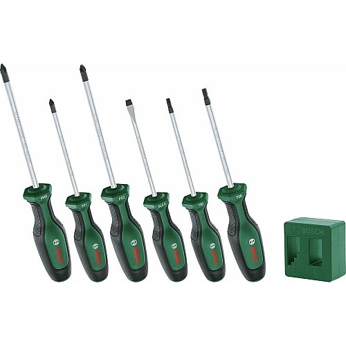 Отвертка Bosch набор 6шт, SL 4 мм, PH2х125 мм, PZ1х100 мм, PZ2х125 мм, Т20х100, Т25х100