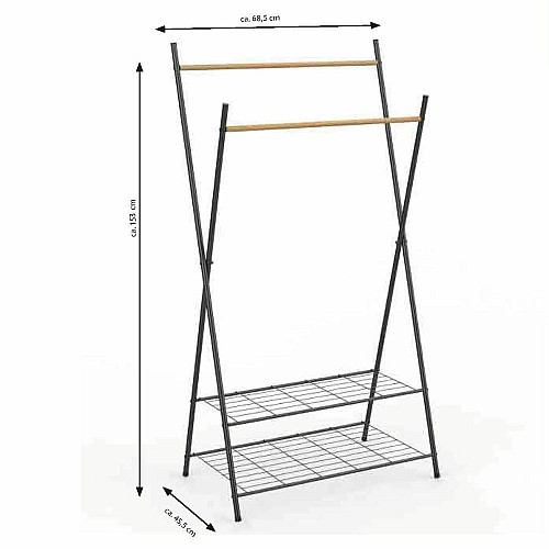 Стійка для одягу Casa Si Garment Rack Bamboo Black (CS92309W04)