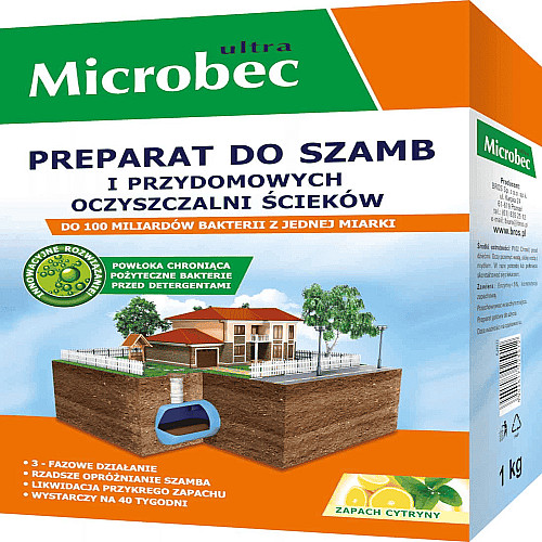 Порошок для септиков, выгребных ям и дворовых туалетов Microbec Польша, коробка 1 кг