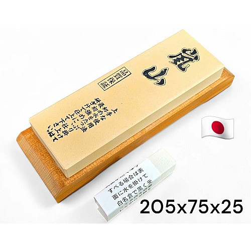 Японський точильний водний камінь 6000 grit 205x75x25 мм, ARASHIYAMA на дерев`яній основі + Nagura stone. HONMAMON (1110948)