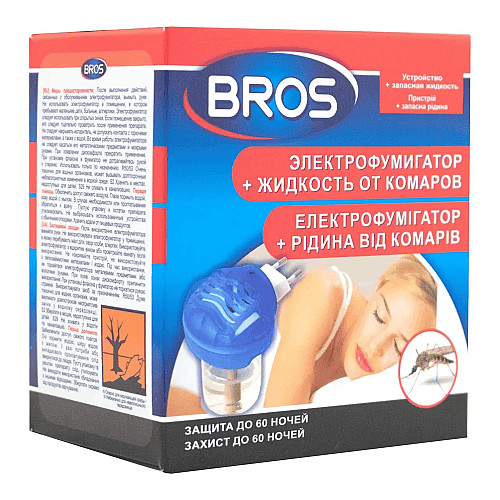 Электрофумигатор с жидкостью от комаров Bros, 40 мл