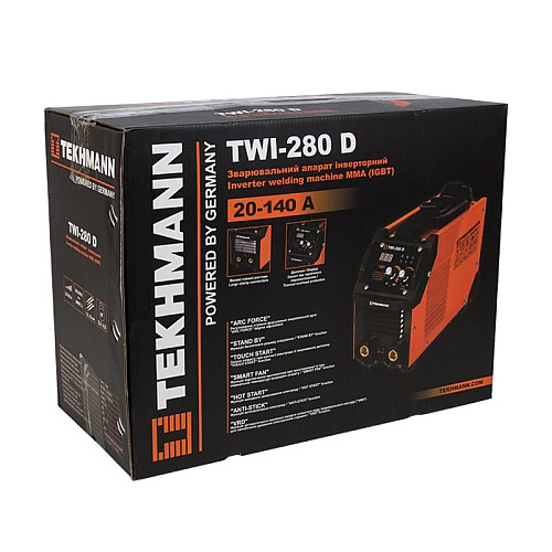 Сварочный аппарат инверторный Tekhmann TWI-280 D 280А 5.2кВт 170-270В форсирование дуги 3кг