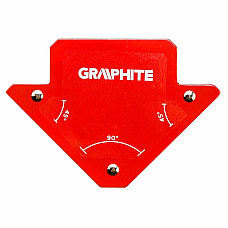 Кутник зварювальний GRAPHITE 56H901 магнітний 82x120x13мм макс.вантажопідйомність 11.4кг кут 45/90°