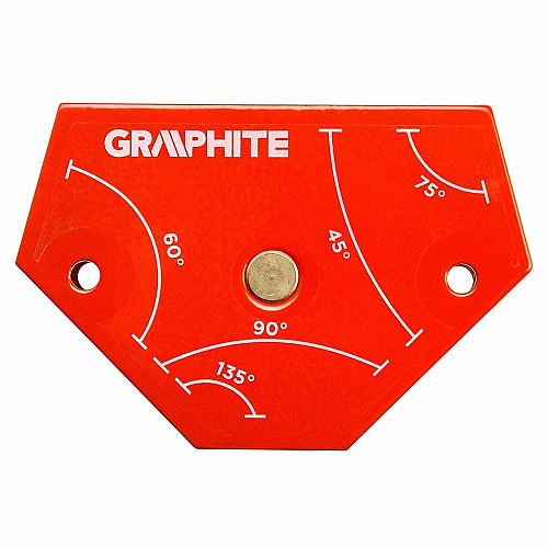 Угольник сварочный GRAPHITE 56H904 магнитный 64x95x14мм макс.грузоподъемность 11.4кг угол 45/60/75/90/135°