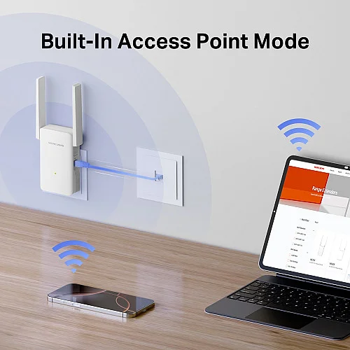 Расширитель покрытия WiFi MERCUSYS ME80X AX3000, 1хGE LAN