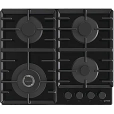 Варильна поверхня Gorenje газова на склі, 60см, чавун, чорний