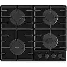 Варильна поверхня Gorenje газова на склі, 60см, чавун, чорний