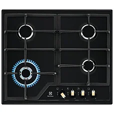 Варильна поверхня Electrolux газова, 60см, чавун, чорний матовий